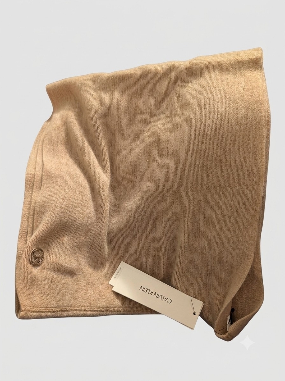 Calvin Klein Infinity Loop Beige/Tan Knit Scarf